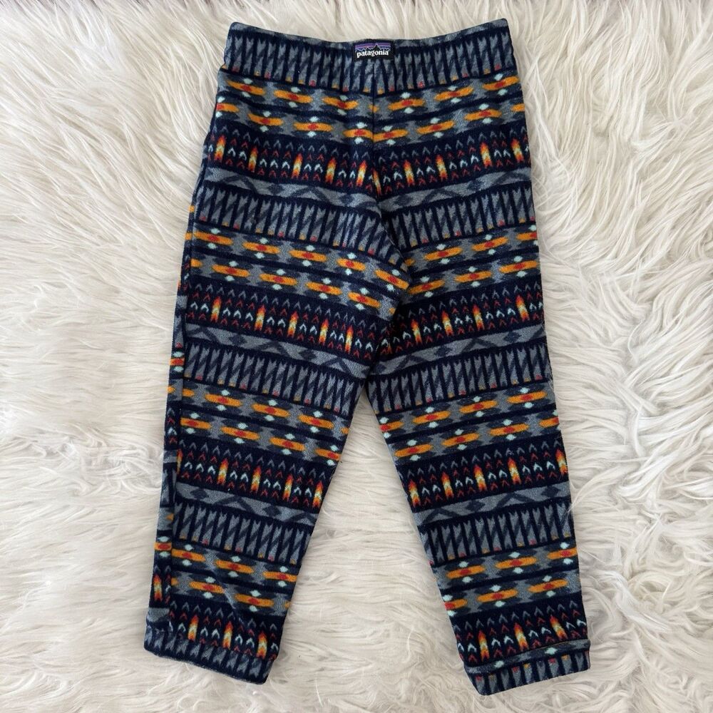 Patagonia Aztec Fleece Pants Boys 3T Toddler Micro D Geometric Print Bottoms